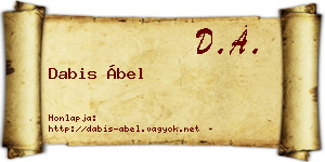 Dabis Ábel névjegykártya